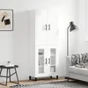Image de vidaXL Buffet haut Blanc 69,5x34x180 cm Bois d'ingÃ©nierie