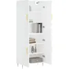 Image de vidaXL Buffet haut Blanc 69,5x34x180 cm Bois d'ingÃ©nierie