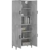 Image de vidaXL Buffet haut Gris bÃ©ton 69,5x34x180 cm Bois d'ingÃ©nierie