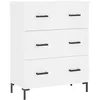 Image de vidaXL Buffet haut Blanc 69,5x34x180 cm Bois d'ingÃ©nierie