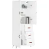 Image de vidaXL Buffet haut Blanc 69,5x34x180 cm Bois d'ingÃ©nierie