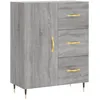 Image de vidaXL Buffet haut Sonoma gris 69,5x34x180 cm Bois d'ingÃ©nierie