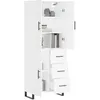 Image de vidaXL Buffet haut Blanc 69,5x34x180 cm Bois d'ingÃ©nierie