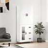 Image de vidaXL Buffet haut Blanc 69,5x34x180 cm Bois d'ingÃ©nierie