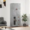 Image de vidaXL Buffet haut Gris bÃ©ton 69,5x34x180 cm Bois d'ingÃ©nierie