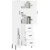 Image de vidaXL Buffet haut Blanc 69,5x34x180 cm Bois d'ingÃ©nierie
