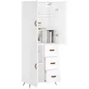 Image de vidaXL Buffet haut Blanc 69,5x34x180 cm Bois d'ingÃ©nierie