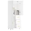 Image de vidaXL Buffet haut Blanc 69,5x34x180 cm Bois d'ingÃ©nierie