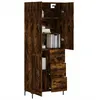 Image de Vidaxl Buffet Haut ChÃªne FumÃ© 69,5x34x180 Cm Bois D'ingÃ©nierie