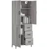 Image de vidaXL Buffet haut Sonoma gris 69,5x34x180 cm Bois d'ingÃ©nierie