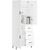 Image de vidaXL Buffet haut Blanc 69,5x34x180 cm Bois d'ingÃ©nierie