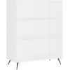 Image de vidaXL Buffet haut Blanc 69,5x34x180 cm Bois d'ingÃ©nierie