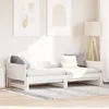Image de vidaXL Lit d'appoint extractible Blanc 90x200 cm Bois Massif Pin