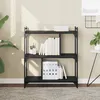 Image de vidaXL BibliothÃ¨que Ã  3 niveaux noir 76x32x88 cm bois d'ingÃ©nierie