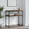 Image de Vidaxl Table Console ChÃªne FumÃ© 75x35,5x75 Cm Bois D'ingÃ©nierie
