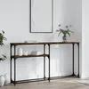 Image de Vidaxl Table Console ChÃªne FumÃ© 145x22,5x75 Cm Bois D'ingÃ©nierie