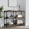 Image de Vidaxl Table Console chÃªne FumÃ© 100x29x75 Cm Bois D'ingÃ©nierie