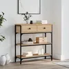 Image de Table Console Sonoma ChÃªne 72,5x25x75 Cm Bois ContreplaquÃ© MÃ©tal