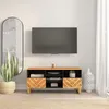 Image de vidaXL Meuble TV marron et noir 100x33,5x46 cm bois massif de manguier