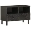 Image de vidaXL Meuble TV noir 70x33x46 cm bois massif de manguier