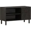 Image de vidaXL Meuble TV noir 80x31x46 cm bois massif de manguier