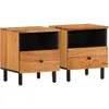 Image de vidaXL Tables de chevet 2 pcs 40x33x46 cm Bois d'acacia massif