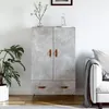 Image de vidaXL Buffet haut gris bÃ©ton 69,5x31x115 cm bois d'ingÃ©nierie
