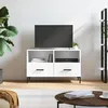 Image de vidaXL Meuble TV Blanc brillant 80x36x50 cm Bois d'ingÃ©nierie