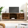 Image de vidaXL Meuble TV chÃªne fumÃ© 150x30x50 cm bois d'ingÃ©nierie