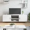 Image de vidaXL Meuble TV blanc 150x30x50 cm bois d'ingÃ©nierie