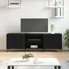 Image de vidaXL Meuble TV noir 150x30x50 cm bois d'ingÃ©nierie