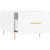 Image de vidaXL Tables basses 2 pcs blanc brillant 50x50x40cm bois d'ingÃ©nierie