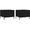 Image de vidaXL Tables basses 2 pcs noir 50x50x40 cm bois d'ingÃ©nierie
