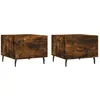 Image de vidaXL Tables basses 2 pcs chÃªne fumÃ© 50x50x40 cm bois d'ingÃ©nierie