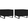 Image de vidaXL Tables basses 2 pcs noir 50x50x40 cm bois d'ingÃ©nierie
