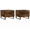 Image de vidaXL Tables basses 2 pcs chÃªne fumÃ© 50x50x40 cm bois d'ingÃ©nierie