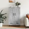 Image de vidaXL Buffet haut gris bÃ©ton 69,5x31x115 cm bois d'ingÃ©nierie