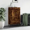 Image de Vidaxl Buffet Haut ChÃªne FumÃ© 69,5x31x115 Cm Bois D'ingÃ©nierie