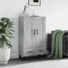 Image de vidaXL Buffet haut gris bÃ©ton 69,5x31x115 cm bois d'ingÃ©nierie