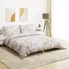 Image de Vidaxl Ensemble De Housse De Couette Blanc Et Marron 140x200 Cm Coton