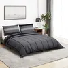 Image de Vidaxl Ensemble De Housse De Couette Gris FoncÃ© 200x200 Cm Coton