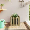 Image de Vidaxl JardiniÃ¨re Avec Design De ClÃ´ture 40x40x40 Cm Pin ImprÃ©gnÃ©