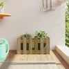 Image de Vidaxl JardiniÃ¨re Avec Design De ClÃ´ture 60x30x30 Cm Pin ImprÃ©gnÃ©