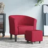 Image de vidaXL Chaise cabriolet avec repose-pied rouge bordeaux tissu