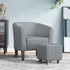 Image de vidaXL Chaise cabriolet avec repose-pied gris clair tissu