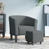 Image de vidaXL Chaise cabriolet avec repose-pied gris foncÃ© tissu