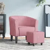 Image de vidaXL Chaise cabriolet avec repose-pied rose velours