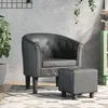 Image de vidaXL Fauteuil cabriolet avec repose-pied gris similicuir