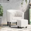 Image de vidaXL Fauteuil cabriolet avec repose-pied blanc similicuir