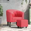 Image de vidaXL Fauteuil cabriolet avec repose-pied rouge similicuir